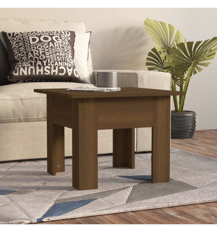 Table basse chêne marron 55x55x42 cm bois d'ingénierie | Mobilier & Déco