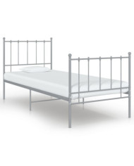 Cadre de lit sans matelas gris métal 90x200 cm | Mobilier & Déco