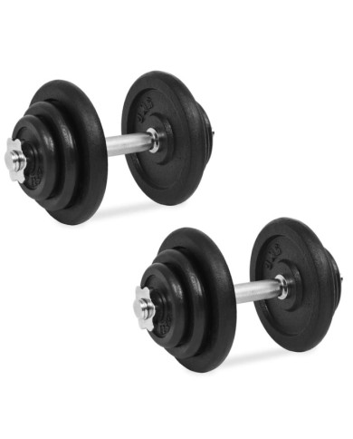 Ensemble d'haltères 18 pcs 40 kg Fonte | Mobilier & Déco