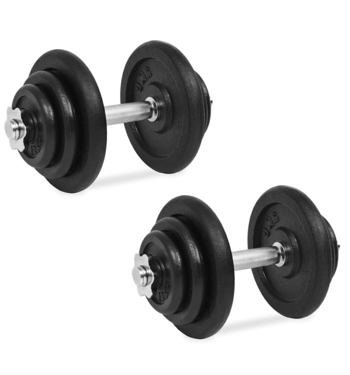Ensemble d'haltères 18 pcs 40 kg Fonte | Mobilier & Déco