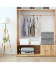 Boîtes de rangement 2 pcs Tissu 50x30x25 cm Gris | Mobilier & Déco