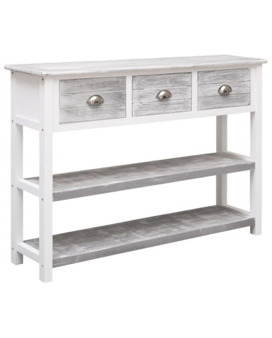 Buffet Gris antique 108x30x76 cm Bois de Paulownia massif | Mobilier & Déco