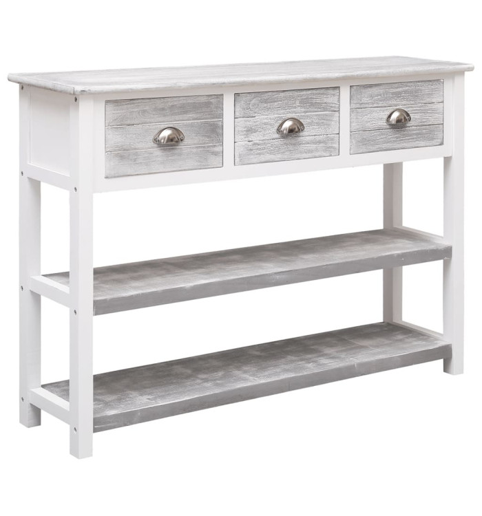 Buffet Gris antique 108x30x76 cm Bois de Paulownia massif | Mobilier & Déco
