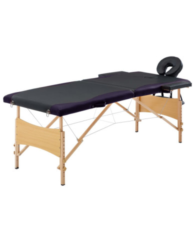 Table de massage pliable 2 zones Bois Noir | Mobilier & Déco