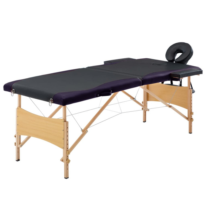 Table de massage pliable 2 zones Bois Noir | Mobilier & Déco