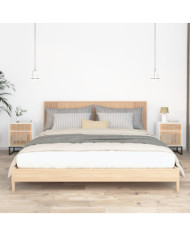 Tables de chevet 2pcs blanc 40x30x55,5cm bois ingénierie et fer | Mobilier & Déco