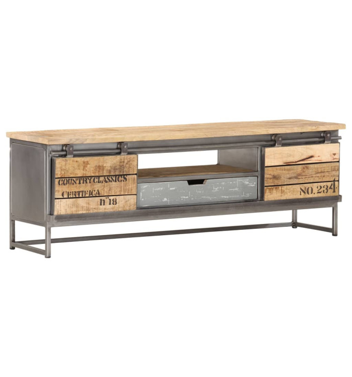 Meuble TV 120 x 30 x 40 cm Bois massif de manguier | Mobilier & Déco
