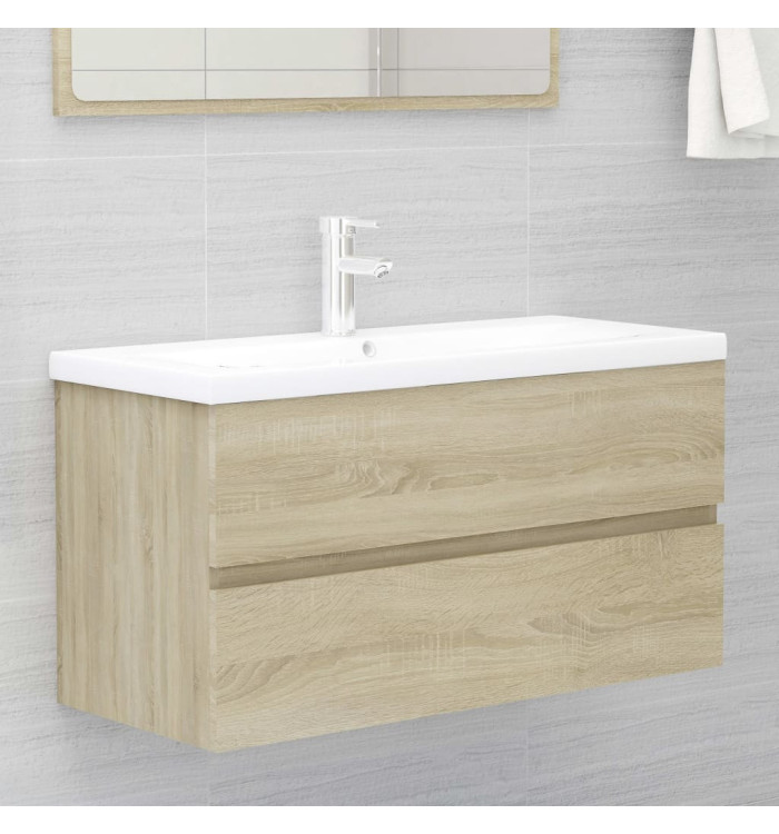 Armoire d'évier Chêne sonoma 90x38,5x45 cm Bois d'ingénierie | Mobilier & Déco