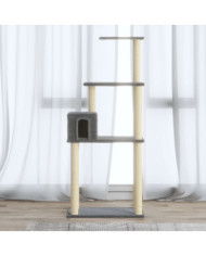 Arbre à chat avec griffoirs en sisal Gris clair 147 cm | Mobilier & Déco