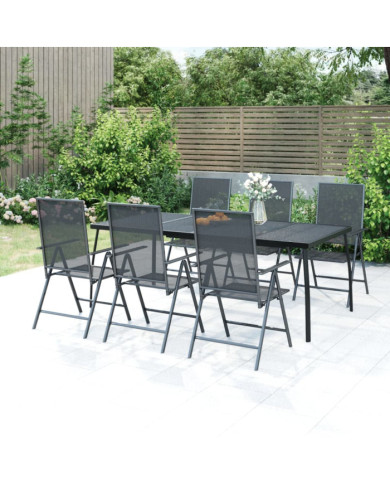 Table de jardin anthracite 200x100x72 cm Treillis d'acier | Mobilier & Déco