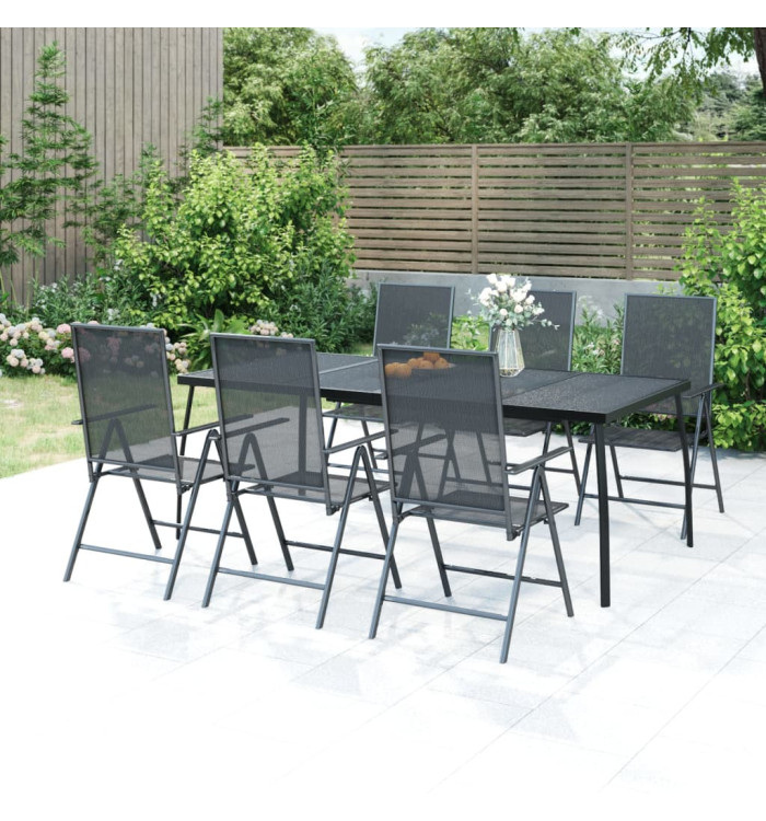 Table de jardin anthracite 200x100x72 cm Treillis d'acier | Mobilier & Déco