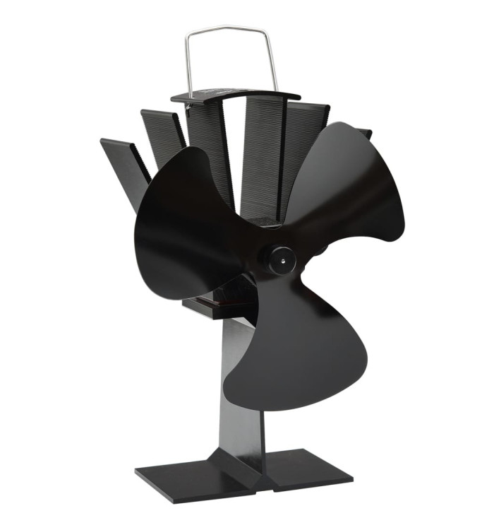 Ventilateur de poêle alimenté par chaleur 3 pales Noir | Mobilier & Déco