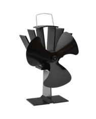 Ventilateur de poêle alimenté par chaleur 3 pales Noir | Mobilier & Déco