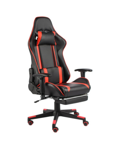 Chaise de jeu pivotante avec repose-pied Rouge PVC | Mobilier & Déco