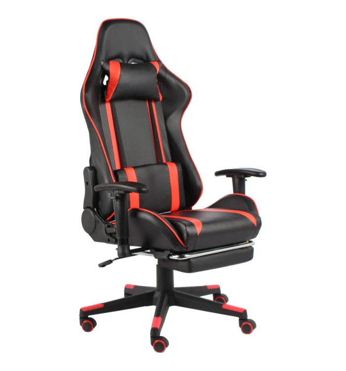 Chaise de jeu pivotante avec repose-pied Rouge PVC | Mobilier & Déco