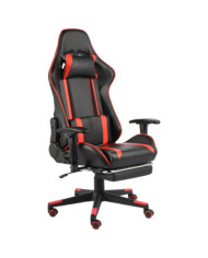 Chaise de jeu pivotante avec repose-pied Rouge PVC | Mobilier & Déco
