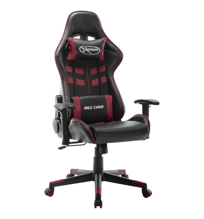 Chaise de jeu Noir et rouge bordeaux Cuir artificiel | Mobilier & Déco