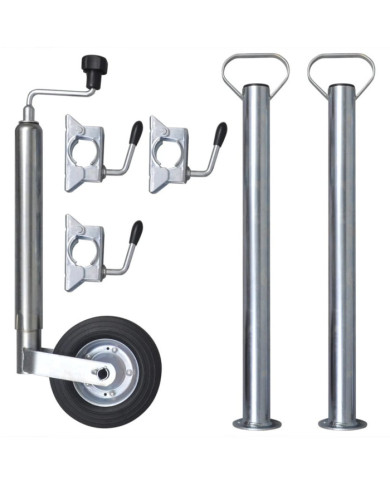 Roue de jauge 48 mm avec 2 tubes de support et 3 colliers | Mobilier & Déco