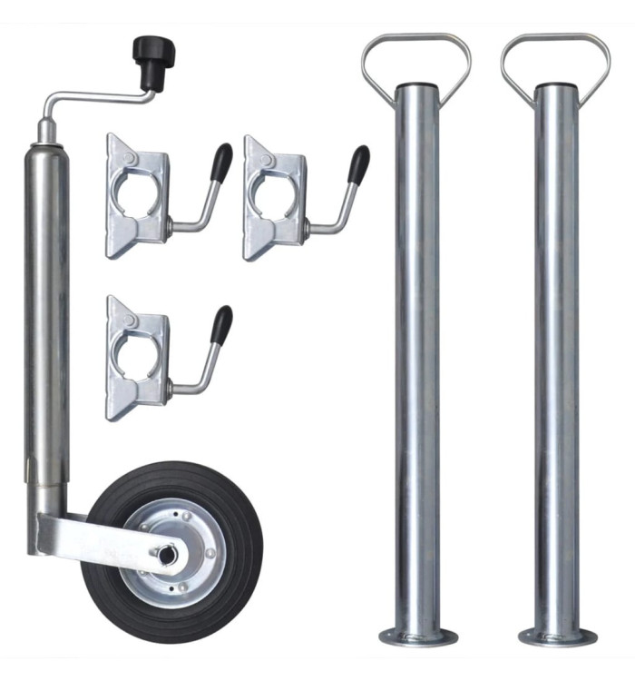 Roue de jauge 48 mm avec 2 tubes de support et 3 colliers | Mobilier & Déco