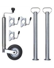 Roue de jauge 48 mm avec 2 tubes de support et 3 colliers | Mobilier & Déco