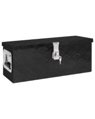 Boîte de rangement Noir 60x23,5x23 cm Aluminium | Mobilier & Déco