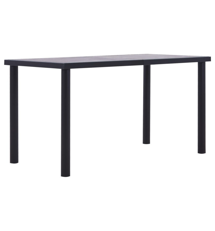 Table à manger Noir et gris béton 140x70x75 cm MDF | Mobilier & Déco