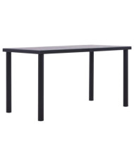 Table à manger Noir et gris béton 140x70x75 cm MDF | Mobilier & Déco