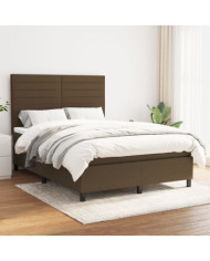 Sommier à lattes de lit avec matelas Marron foncé 140x200 cm | Mobilier & Déco