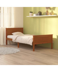 Cadre de lit sans matelas Marron miel Bois pin massif 90x200 cm | Mobilier & Déco