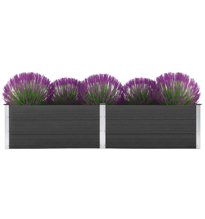 Lit surélevé de jardin 250x100x54 cm WPC Gris | Mobilier & Déco