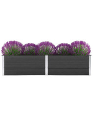 Lit surélevé de jardin 250x100x54 cm WPC Gris | Mobilier & Déco