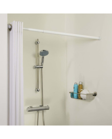 Sealskin Tringle de rideau de douche télescopique 80-130 cm blanc | Mobilier & Déco