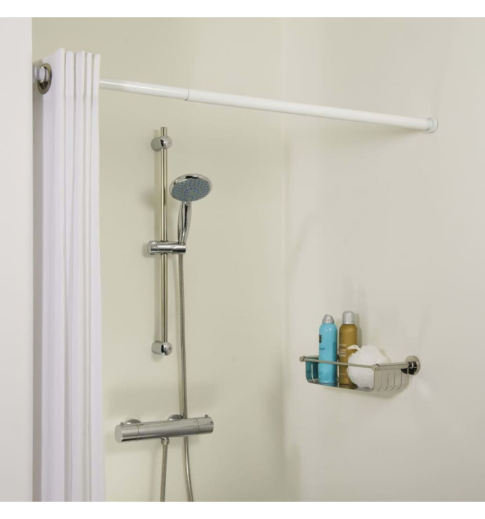 Sealskin Tringle de rideau de douche télescopique 80-130 cm blanc | Mobilier & Déco