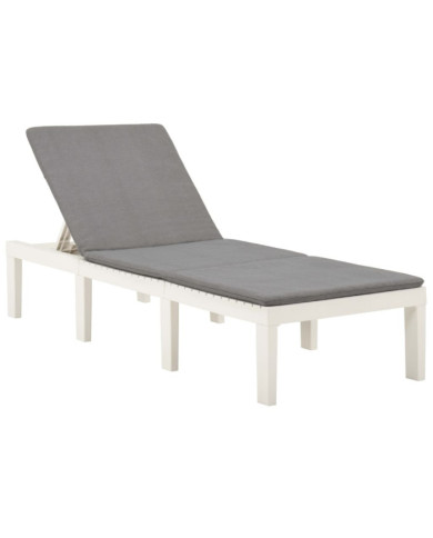 Chaise longue avec coussin Plastique Blanc | Mobilier & Déco