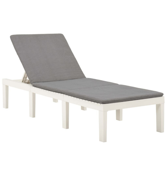 Chaise longue avec coussin Plastique Blanc | Mobilier & Déco