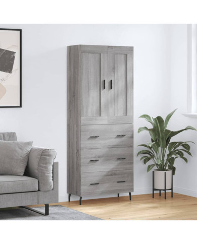 Buffet haut Sonoma gris 69,5x34x180 cm Bois d'ingénierie | Mobilier & Déco