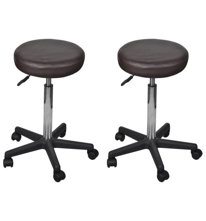 Tabourets de bureau lot de 2 Marron 35,5x84 cm Similicuir | Mobilier & Déco