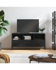 Meuble TV noir 102x36x50 cm bois d'ingénierie | Mobilier & Déco