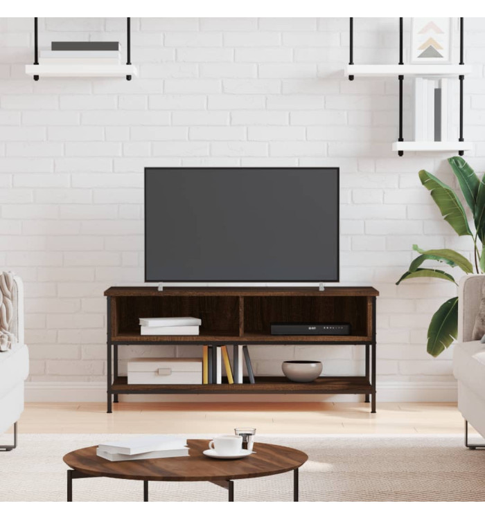 Meuble TV chêne marron 100x35x45 cm bois d'ingénierie | Mobilier & Déco