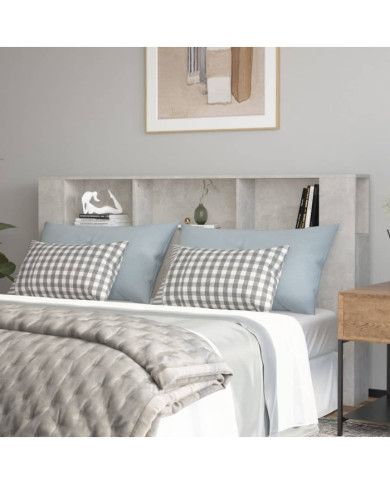 Armoire de tête de lit Gris béton 180x18,5x104,5 cm | Mobilier & Déco