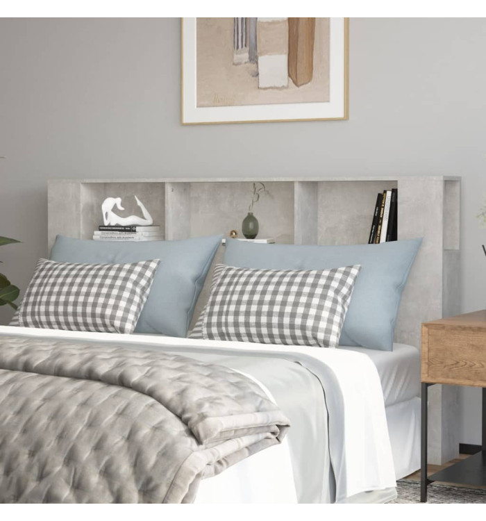 Armoire de tête de lit Gris béton 180x18,5x104,5 cm | Mobilier & Déco