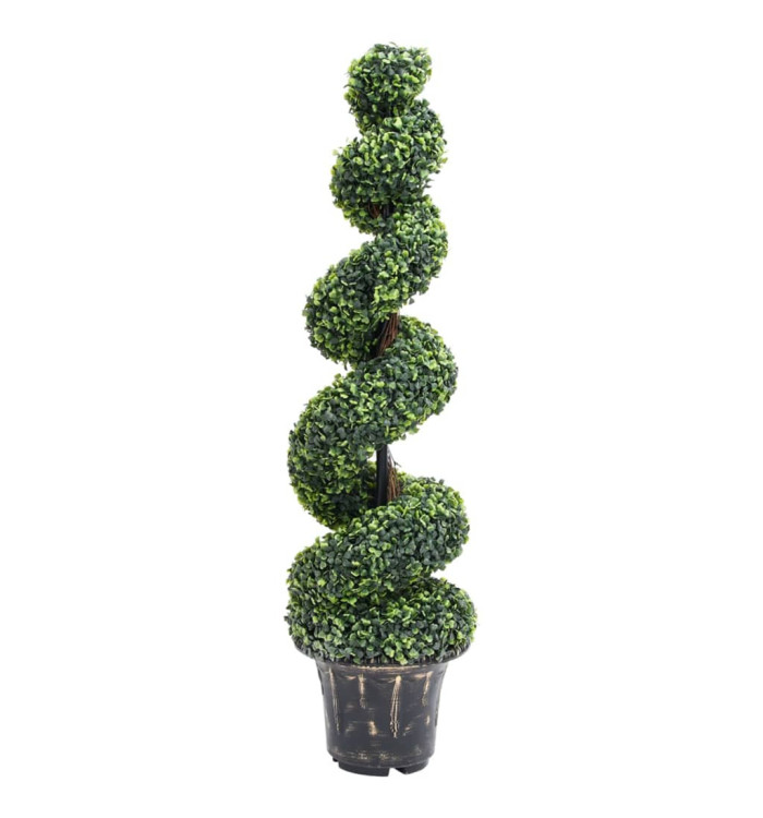 Plante de buis artificiel en spirale avec pot Vert 117 cm | Mobilier & Déco