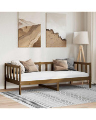 Lit de jour sans matelas marron miel bois pin massif 90x200 cm | Mobilier & Déco