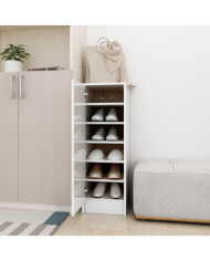 Armoire à chaussures Blanc brillant 32x35x92 cm Aggloméré | Mobilier & Déco