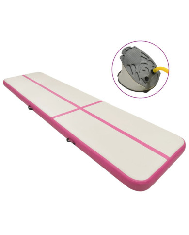 Tapis gonflable de gymnastique avec pompe 700x100x15cm PVC Rose | Mobilier & Déco