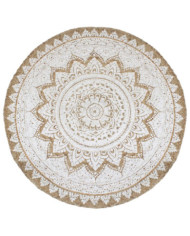 Tapis de sol Jute tressée imprimée 180 cm Rond | Mobilier & Déco
