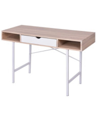 Bureau avec 1 compartiment Chêne et blanc | Mobilier & Déco