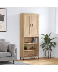 Buffet haut Chêne sonoma 69,5x34x180 cm Bois d'ingénierie | Mobilier & Déco
