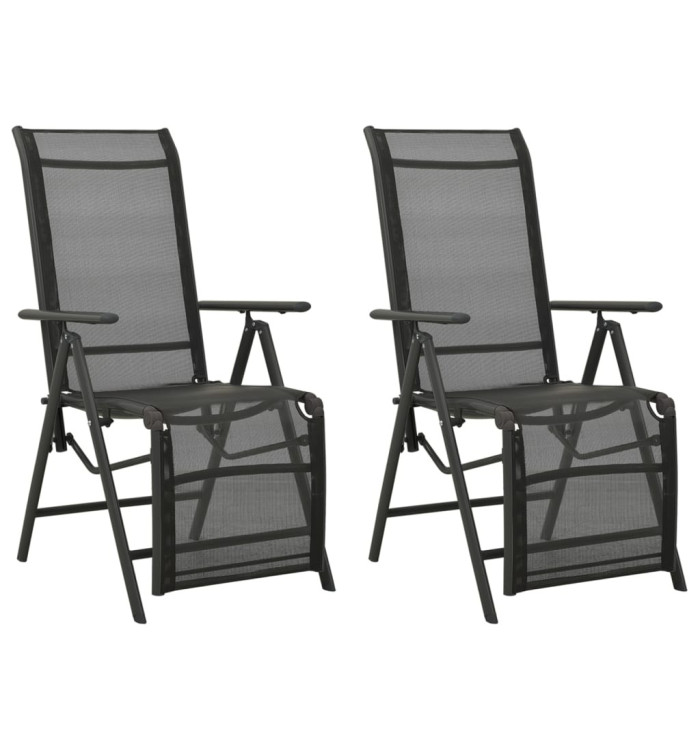 Chaises inclinables de jardin lot de 2 Textilène et aluminium | Mobilier & Déco