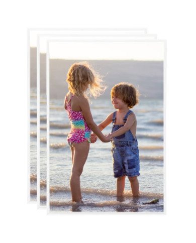 Collage de cadres photo 3 pcs au mur table Blanc 21x29,7 cm MDF | Mobilier & Déco